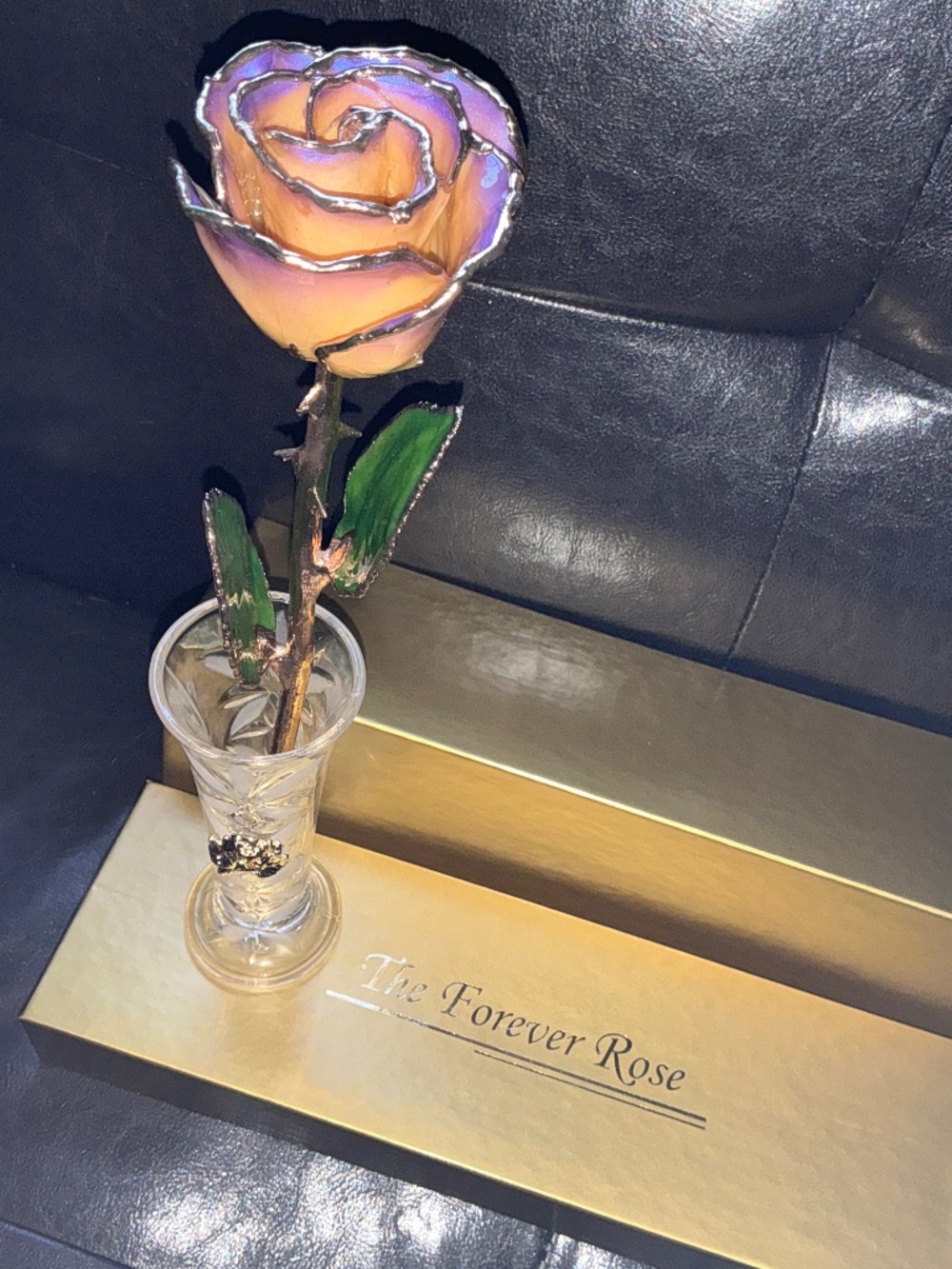 24K Gold Dipped White to Amethyst Rose💜 - Picture 4 of 11